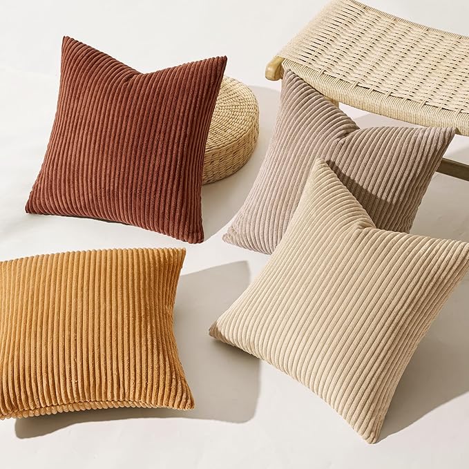 MIULEE Boho Farmhouse Terra Cotta Throw Pillow Covers 18x18 Inch Set of 4 - Image 7