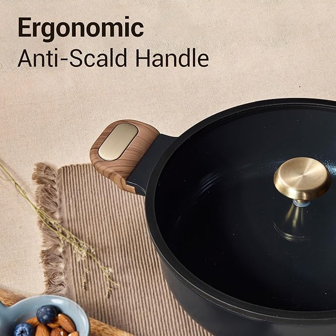 CAROTE 4.5Quart Stock Pot with Lid, Non Toxic Ceramic Soup Pot, Nonstick - Image 6