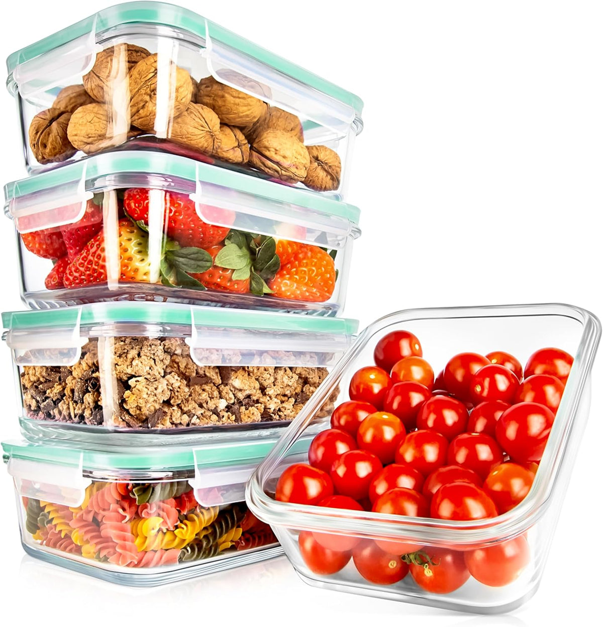 NutriChef 10 Piece Glass Food Storage Containers
