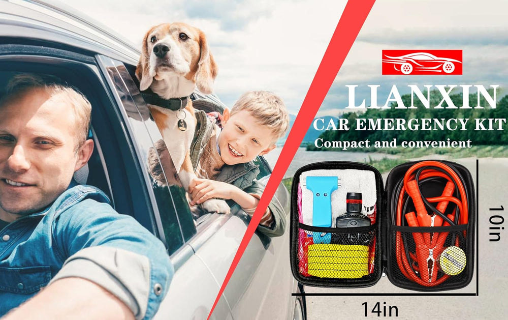 Auto Emergency Kits Vehicles with Jumper Cables headlamp Car Safety Kits