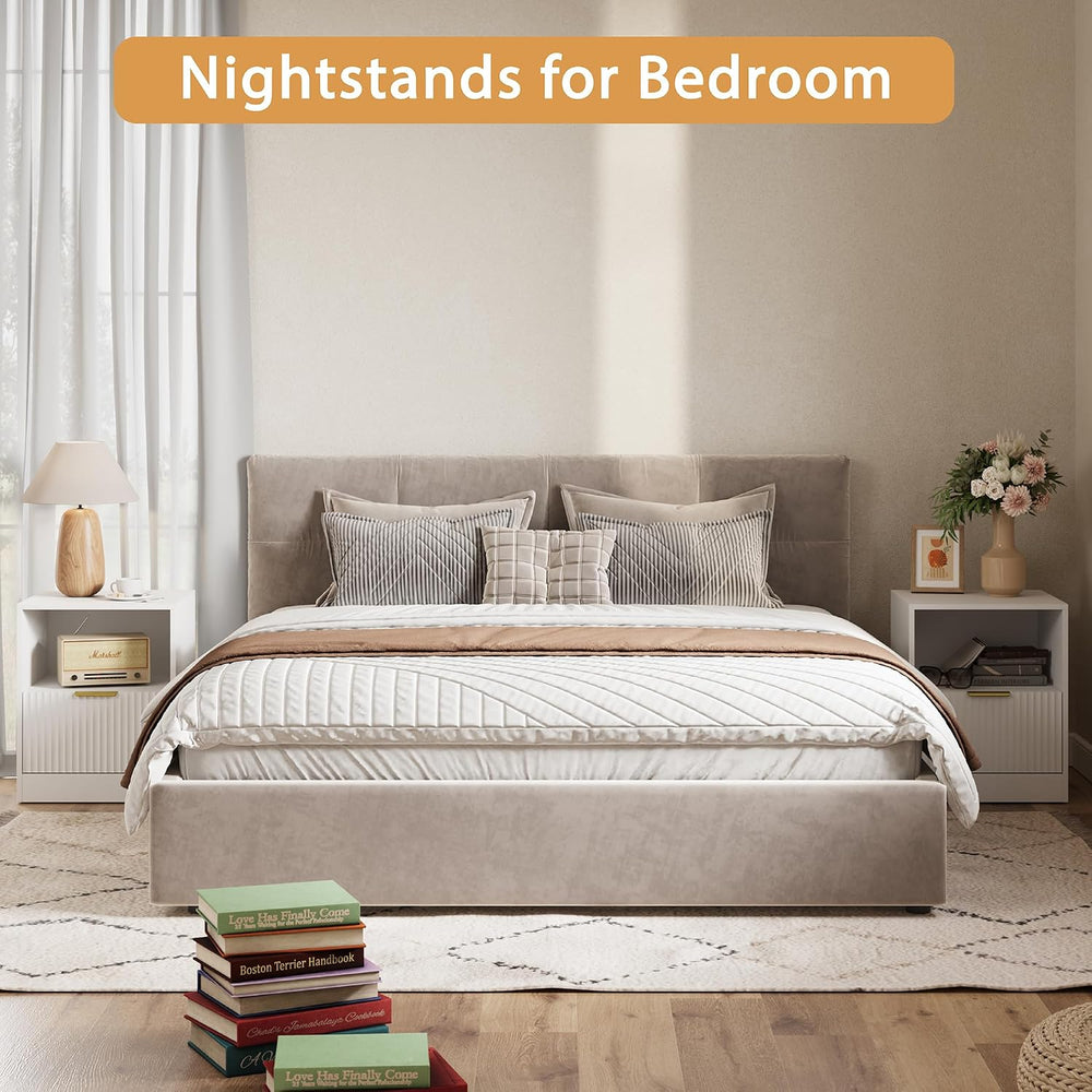 3-Piece Modern Bedroom Furniture Set, White丨6-Drawer Dresser & 1-Drawer N...