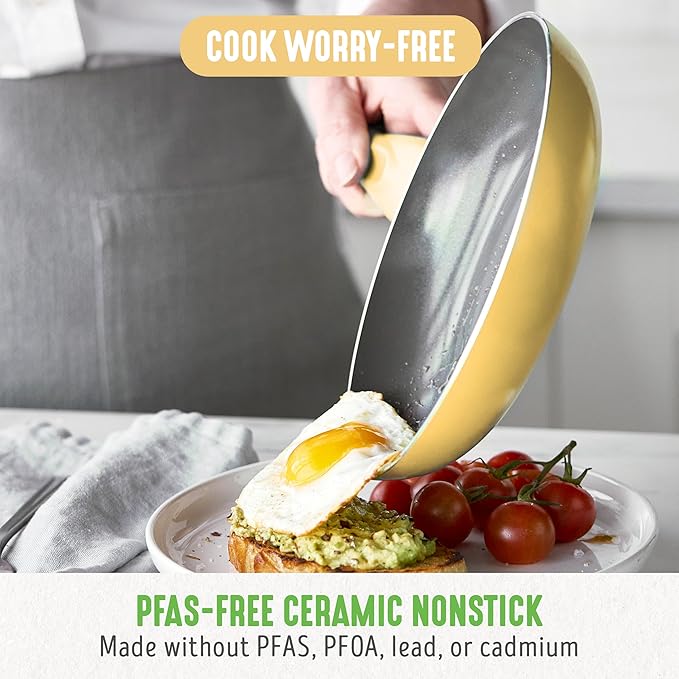 GreenLife Essentials 8" Frying Pan Skillet, PFAS-Free Ceramic Nonstick - Image 3