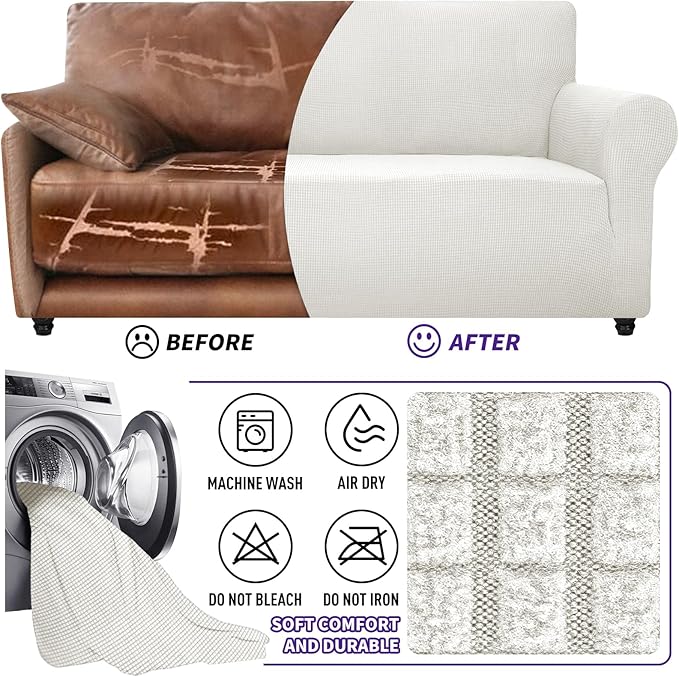 ZNSAYOTX Super Stretch Couch Cover Love Seat Sofa Covers - Image 7