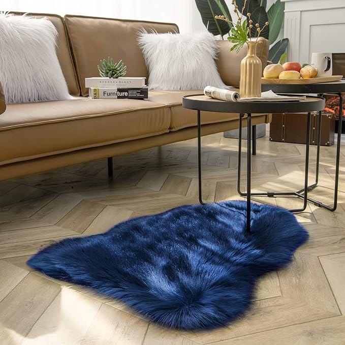 Ashler faux fur rug, Fluffy Shaggy Area Rug Ultra Soft 2 x 3 Feet Sheepskin Fur - Image 3