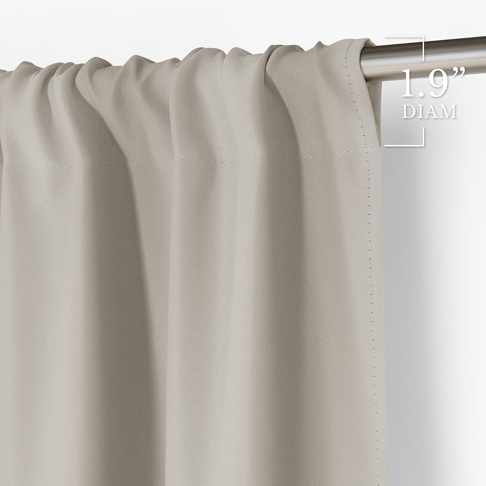 NICETOWN Natural Short Blackout Cafe Curtains 36 Inches Long 4 Panel Sets