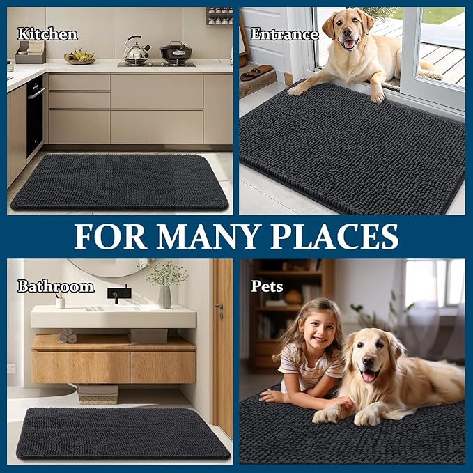 OLANLY Dog Door Mat for Muddy Paws 24x16, Absorbs Moisture and Dirt, Absorbent - Image 8