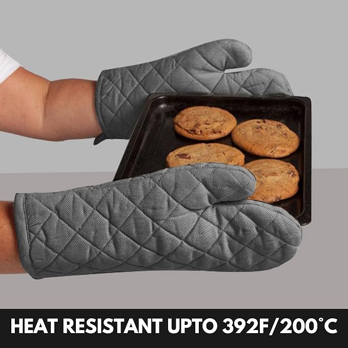 Oven Mitts + Pot Holders 100% Cotton Heat Resistant Oven Gloves & Hot Pads - Image 5