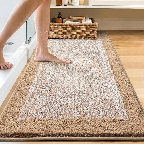 70x24 Long Bathroom Rugs Washable Non Slip, Soft Absorbent Quick Dry Mats - Image 2
