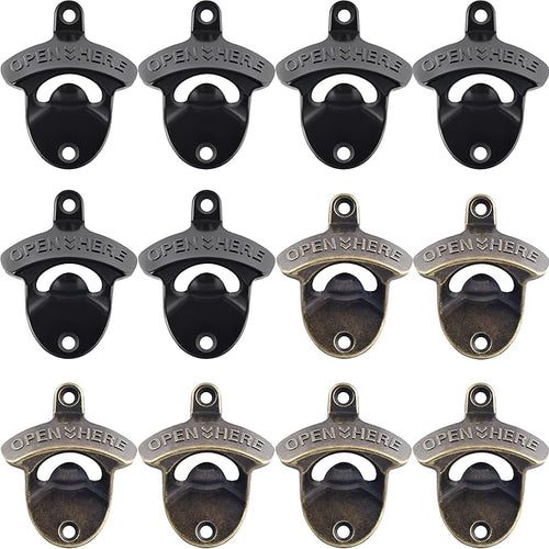 12 PCS Wall Mount Beer Opener Bulk, Stainless Mountable Bottle Cap Opener by Wallmountedbottleopener