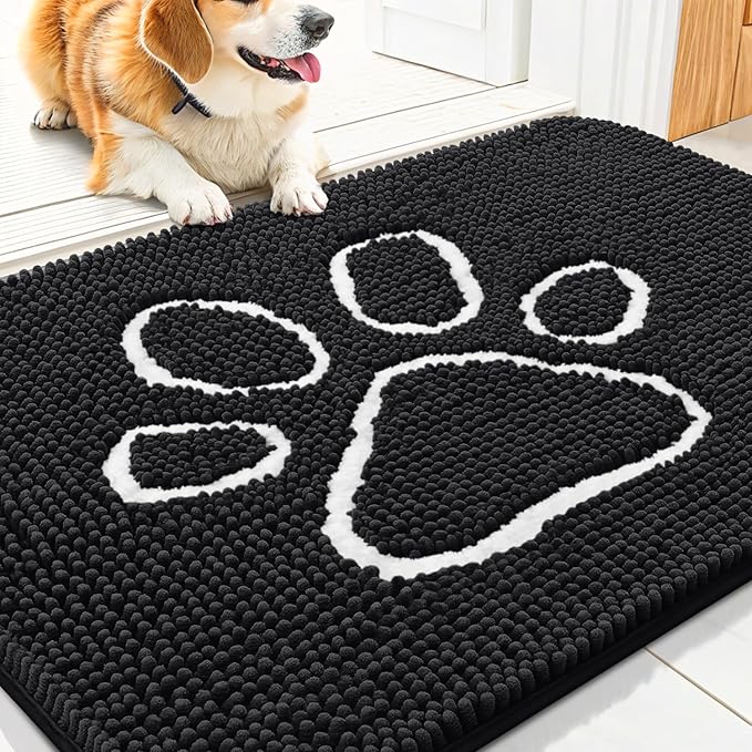Smiry Dog Door Mat for Muddy Paws, Absorbent Dirt Trapper Non Slip Quick Dry by Smiry