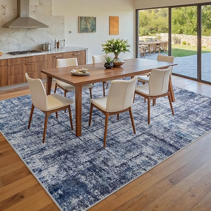 8x10 Area Rugs for Living Room Washable Rug: Anti-Skid Abstract Modern Living - Image 8