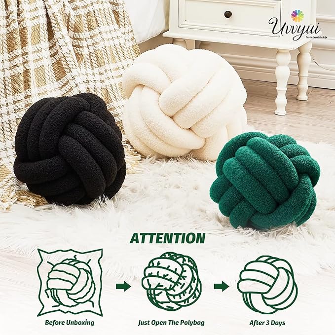 Uvvyui Knot Pillow Ball, Soft Home Decorative Pillows, Round Throw Pillow - Image 4
