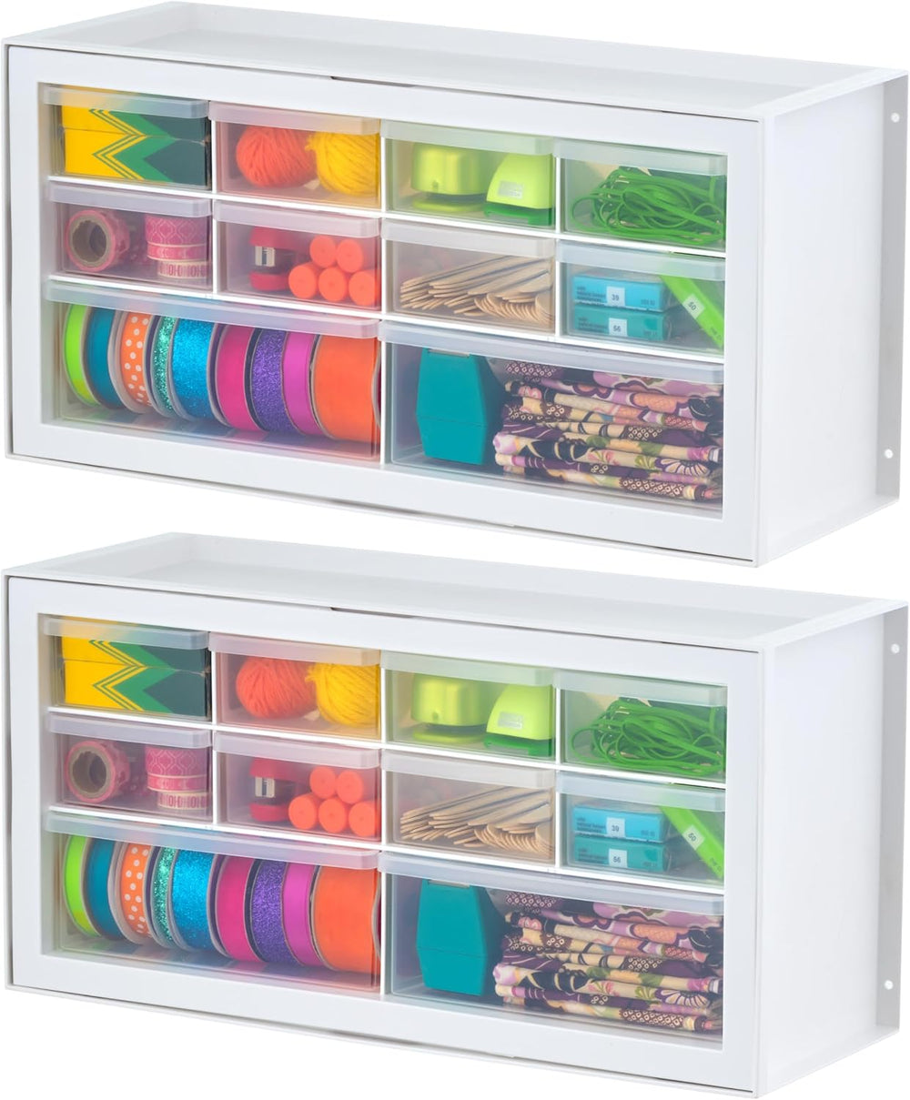 IRIS USA Small Plastic Storage Drawers, Made in USA, 10-Drawer Organizer