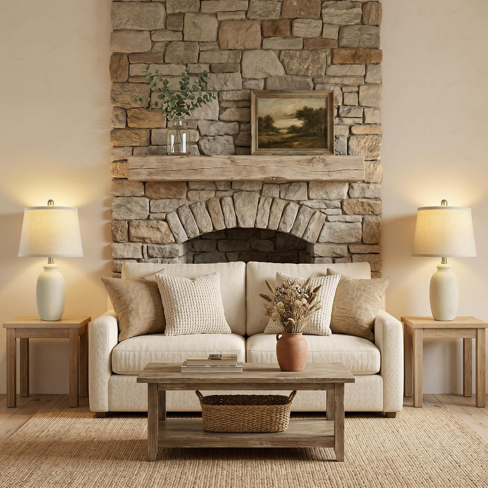 22.75" Ceramic Table Lamps Set of 2,Nightstand Lamps Bedside Lamps