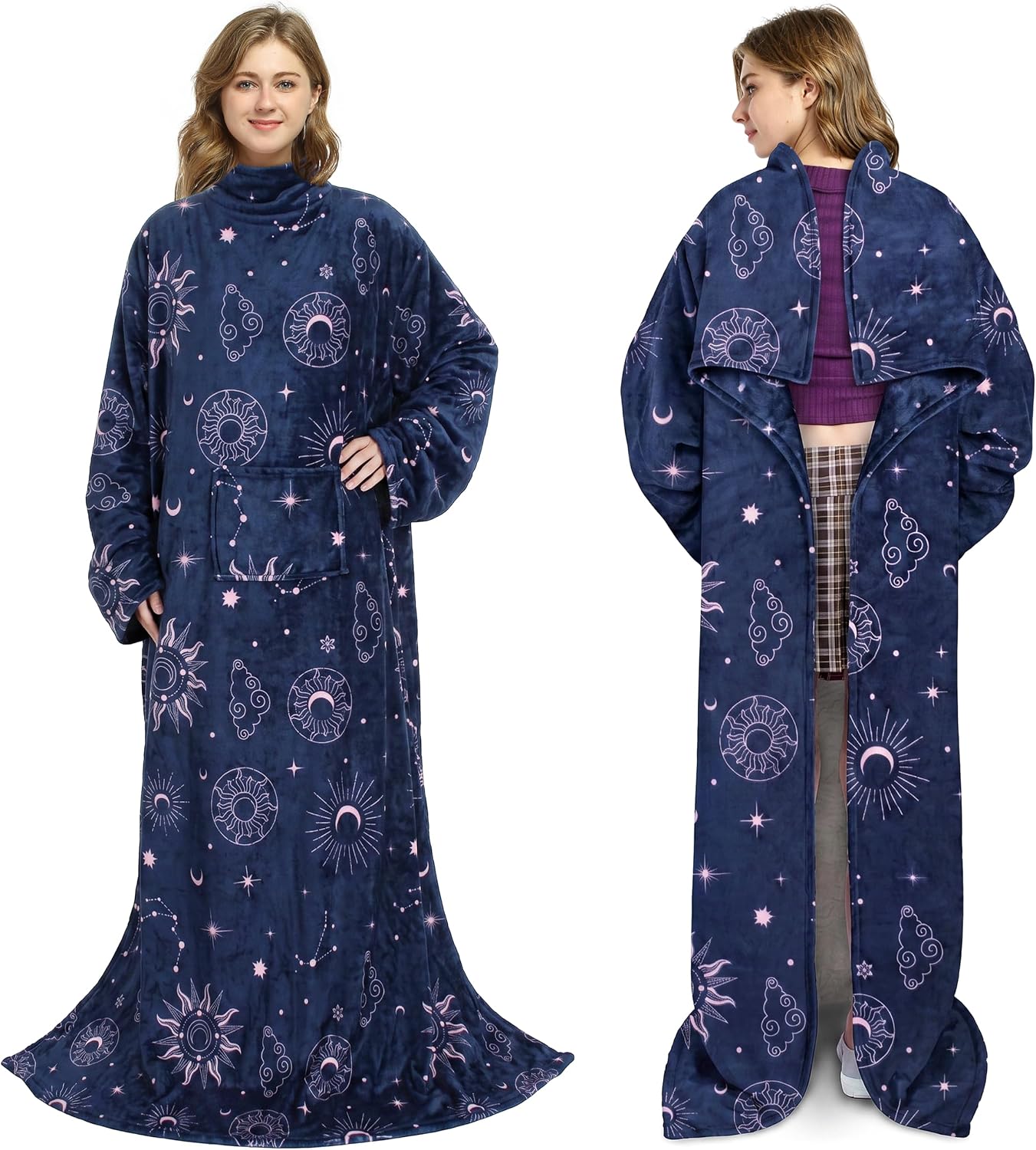 Catalonia Wearable Blanket with Sleeves for Women & Men, Fleece Wrap Throw | Cozy Sleeve Design for Hands-Free Comfort, Perfect for Reading, TV Time & Relaxing, Christmas & Birthday Gift