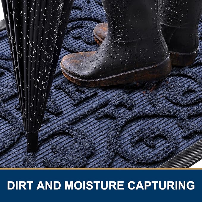 Smiry Welcome Door Mat Outside Entrance, Heavy Duty Trap Dirt and Moisture Easy - Image 3