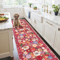 Floral Hallway Runner Carpet Non-Slip, 2x10 Washable Rug Ultra-Thin Soft by WelcometoBabovid