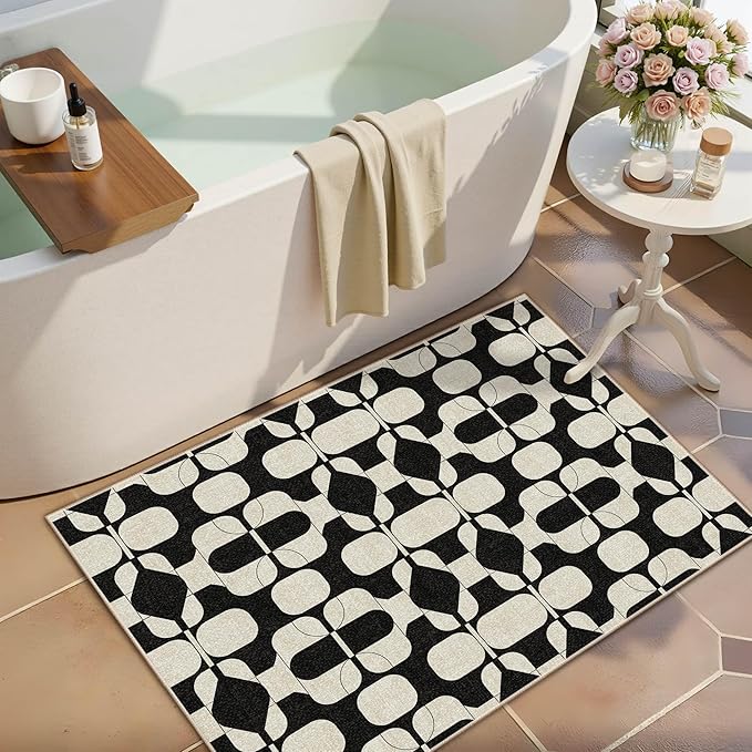 Latte&Fog 2x3 Entryway Rug, Small Modern Abstract Door Mat Samll Rug, Washable - Image 3