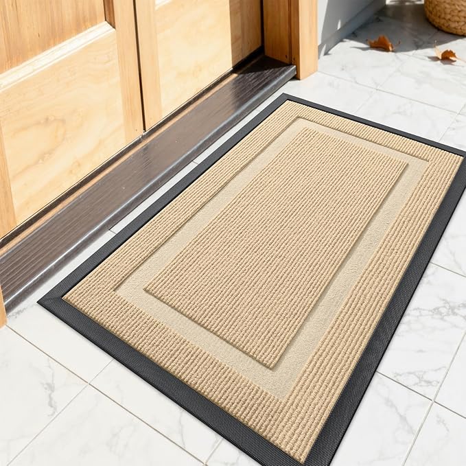 OLANLY Front Door Mat Indoor Outdoor Entrance, Waterproof All-Season, by OLANLY