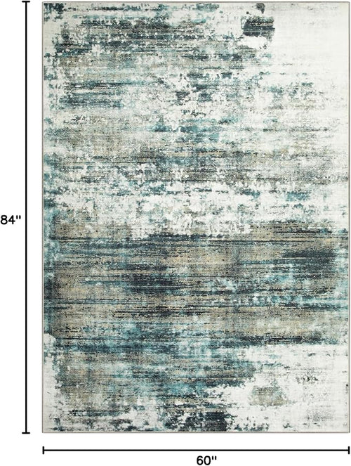 5x7 Area Rugs Washable Rug: Modern Abstract Living Room Rug Soft Anti-Skid Thin - Image 2
