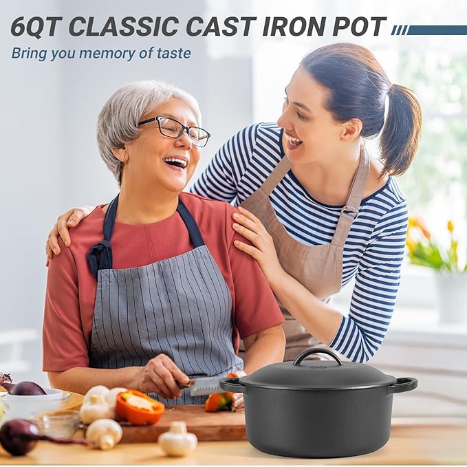 Northriver Casting 6 QT Basics Cast Iron Dutch Oven Pot
