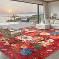 Area Rugs 10x14 Living Room, Non Slip Machine Washable Floral Rugs, Low Pile by WelcometoBabovid