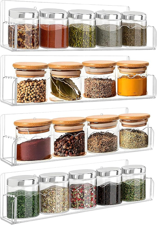10 inch Spice Rack Wall Mounted, 4 Pack Spice Organizer Shelf by Douildhaiy