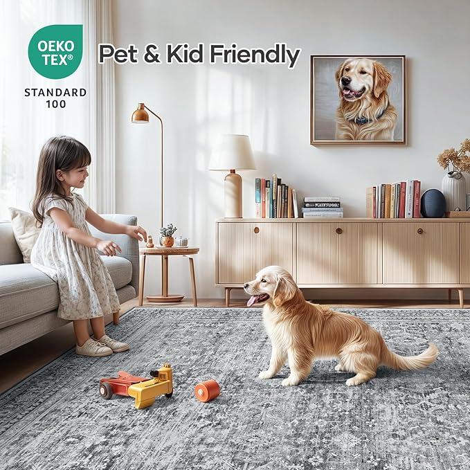 Lofus 5x7 Area Rug for Living Room, Soft Neutral Carpets for Bedroom Dining - Image 5