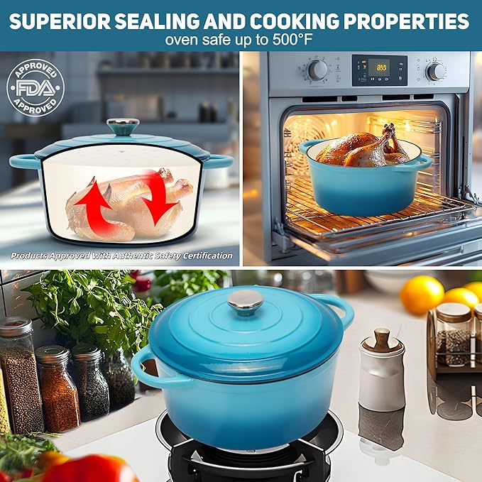 5QT Enameled Cast Iron Dutch Oven