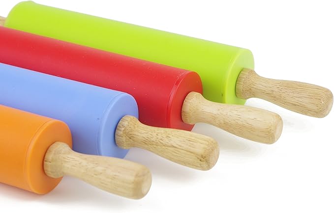 Silicone Rolling Pin for Baking Non-stick Rolling Pin Dough Roller Wooden - Image 6