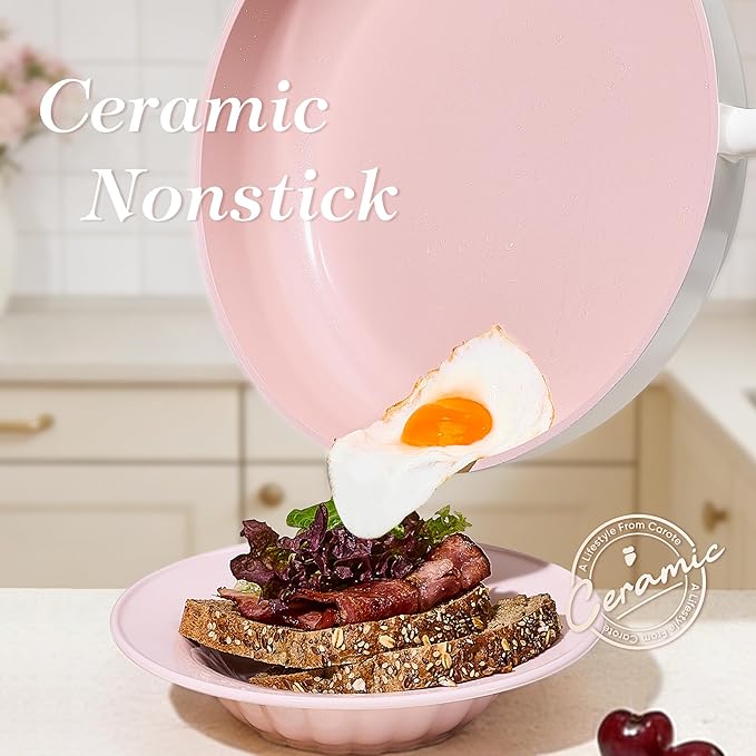 CAROTE Ceramic Cookware Set Nonstick, Non Toxic Cookware, Dishwasher, - Image 2