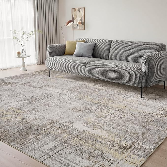 6 x 9 Area Rugs for Living Room, Machine Washable Non Slip Rug Ultra Soft Low by AMOAMI