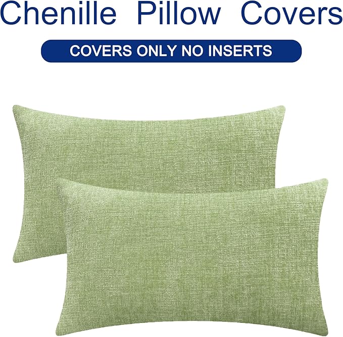 CaliTime Throw Pillow Covers Decorative 12 X 20 Inches Pack of 2 Cozy Chenille - Image 6