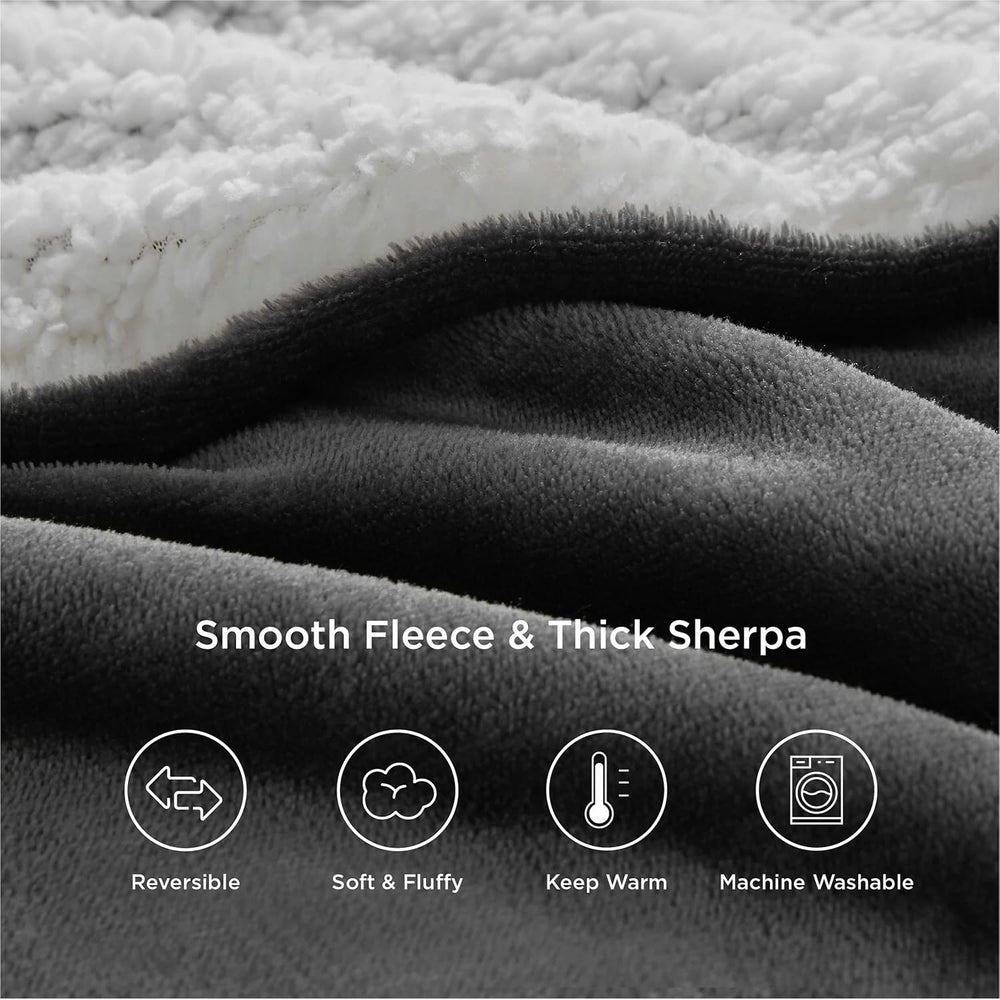 Bedsure GentleSoft Sherpa Fleece Twin Size Blanket for Couch, Non-Heated, Thi...