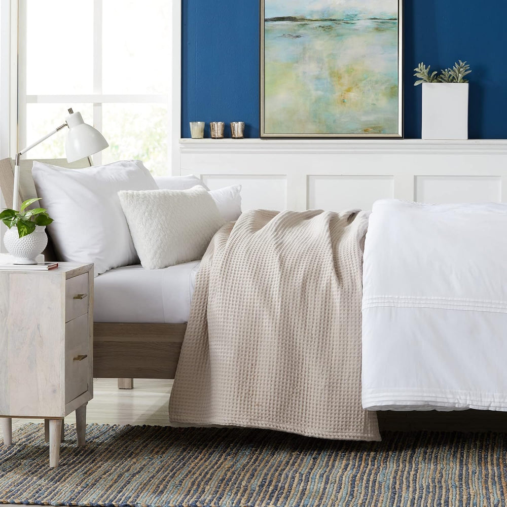 100% Cotton Waffle Weave Bed Blanket | Soft, Breathable, and Lightweight Blan...