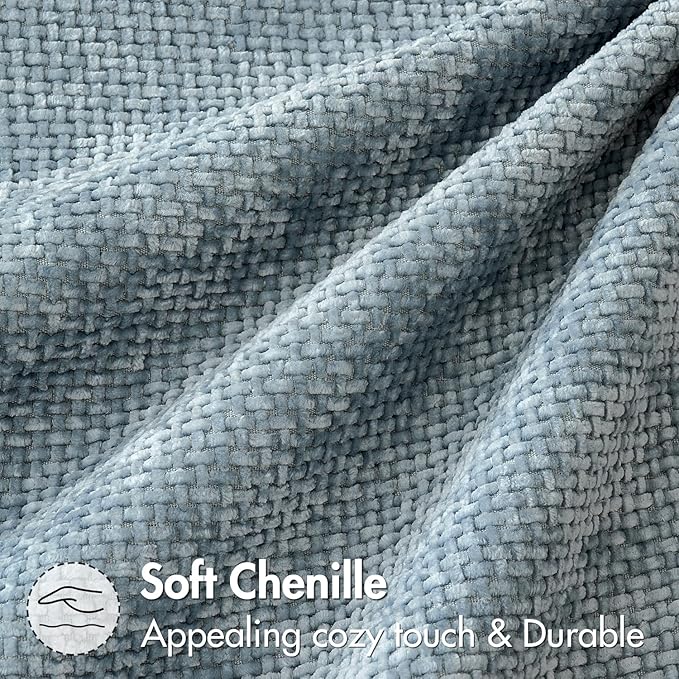 MIULEE Pack of 2 Couch Throw Pillow Covers 18x18 Inch Coastal Smoke Blue Modern - Image 6
