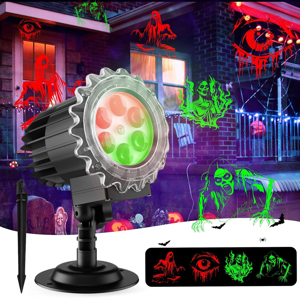 Matekxy Halloween Projector Lights Outdoor, 2025 Upgraded 3D Brighter Green&a...