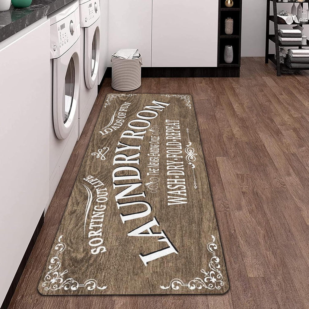 Non Slip Laundry Room Rug - Farmhouse Kitchen Floor Mat -Laundry Room Rug- Runner Decor -Washable Floor Carpet for Washroom Mudroom Kitchen Bathroom Hallway-20 x59