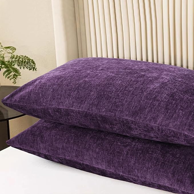CaliTime Throw Pillow Covers Decorative 20 X 26 Inches Pack of 2 Cozy Chenille - Image 3