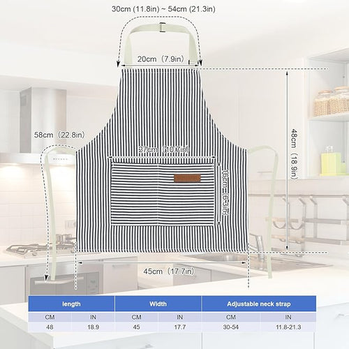 2 Pack Stripes Kids Apron, Kids Cooking Aprons - Image 2