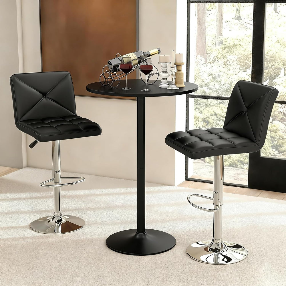 COSTWAY 3 Pieces Bar Table Set, Counter Height Table Set with 2 Bar Stools