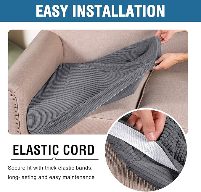 H.VERSAILTEX High Stretch Individual Seat Cushion Covers Sofa Slipcovers Couch - Image 6