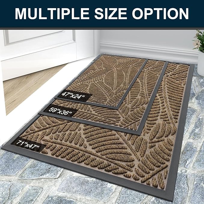 Colorxy Waterproof Doormat, Sturdy Natural Rubber Front Indoor Mat, Non Slip - Image 7
