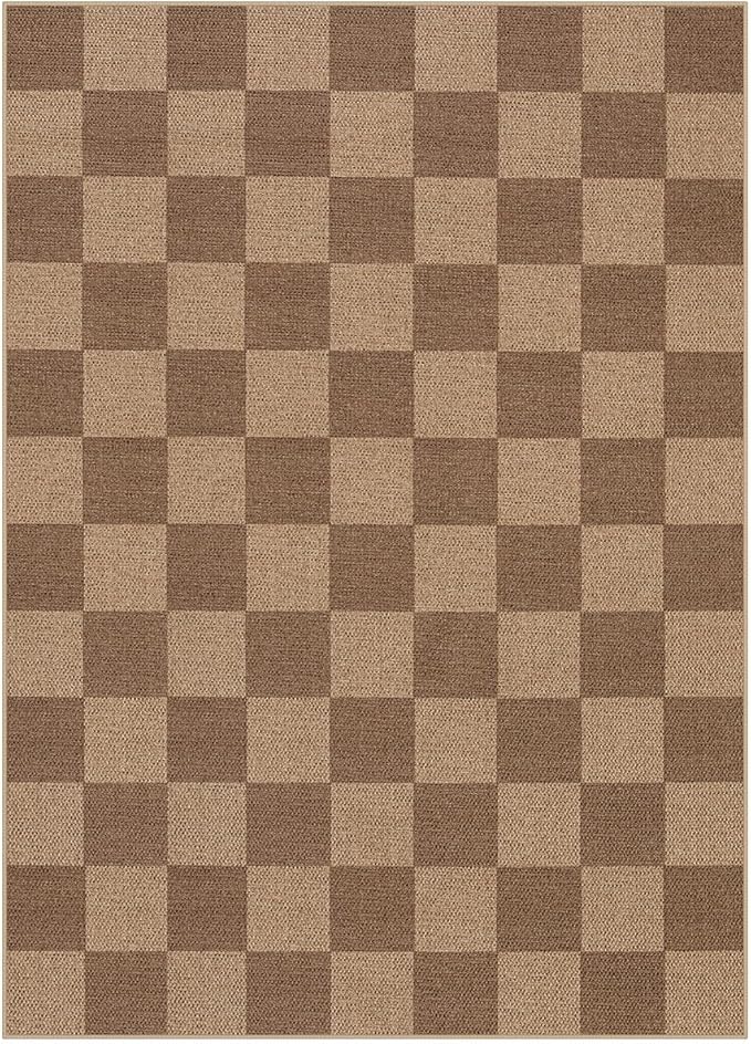 Lahome Colette Checkered Easy Jute Living Room Rugs, 5x7 Large Dining Room - Image 7
