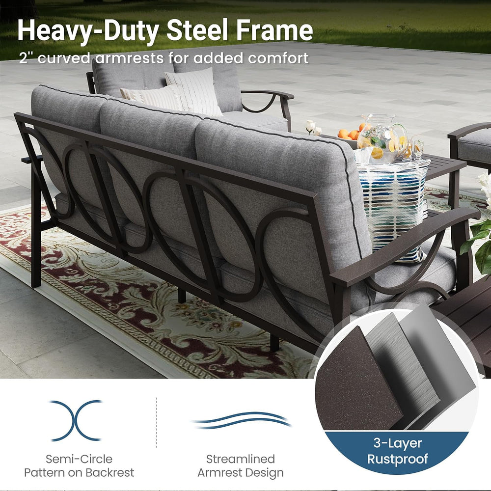 RoyalCraft Patio 3 Seats Sofa, All-Weather Outdoor Couch, Patio Furniture Sof...
