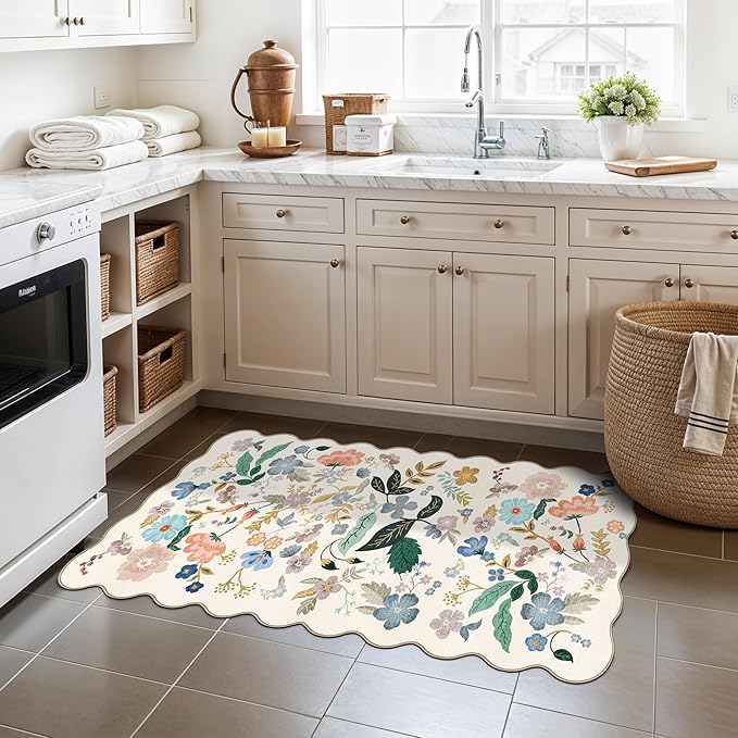 Washable 2x4 Entryway Area Rugs: Vintage Water Resistant Kitchen Rug Non-Slip - Image 3