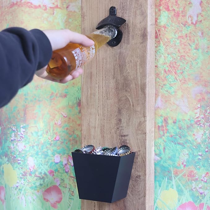 Old Time Wall Mount Bottle Opener, Vintage Metal Screw on Bottle Cap Opener - Image 3