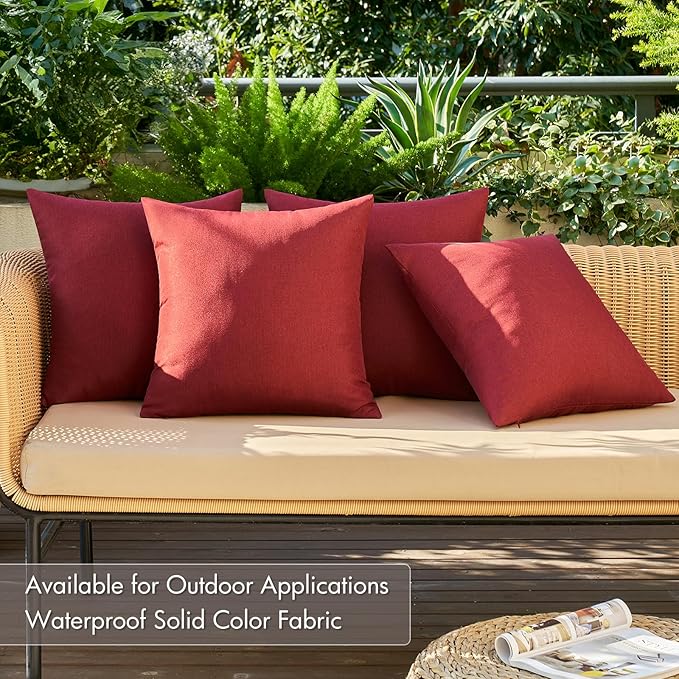 MIULEE Pack of 4 Decorative Throw Pillow Covers Linen Waterproof Pillow Covers - Image 3