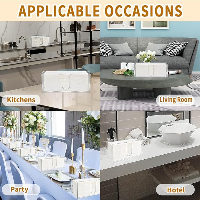 2 Pack Acrylic Paper Towel Holder, Countertop Napkin Dispenser