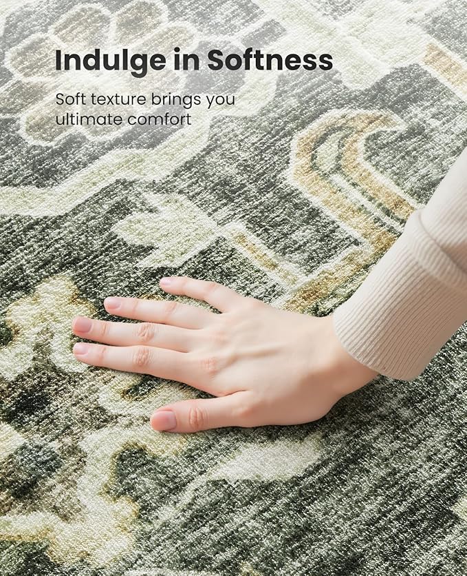 AMADA HOMEFURNISHING 10x14 Washable Area Rug, Low-Profile Large Area Rug - Image 6